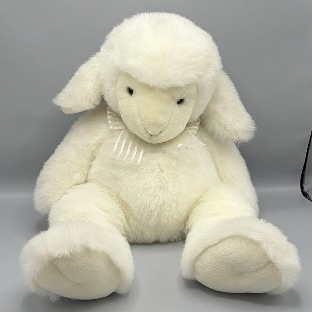 ORIGINAL SAMPLE JUMBO Russ Berrie Fluffies White Lamb Sheep 24"